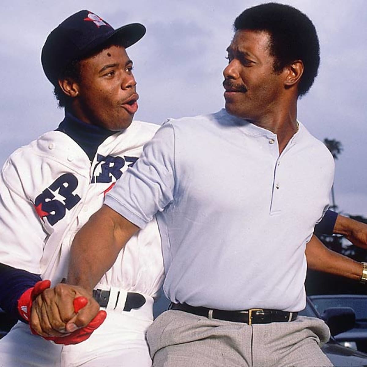 Ken Griffey Jr in a Braves uniform with his father, somewhere between  1986-1988. : r/Braves