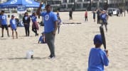 Dodgers and Local Kids Play Ball on the Beach