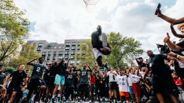 Basketball Stars Surprise Kids from Children’s Aid and Baby Dunk in West Harlem